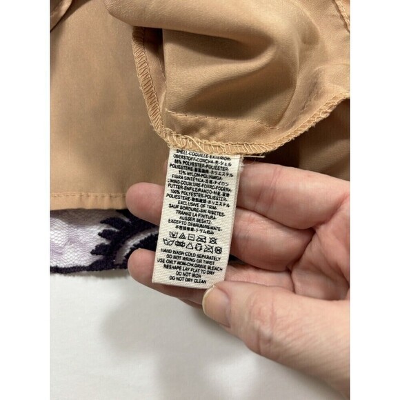 Free People Night Shimmers Dress Beige Purple 0 Lace Sequin - Picture 9 of 13